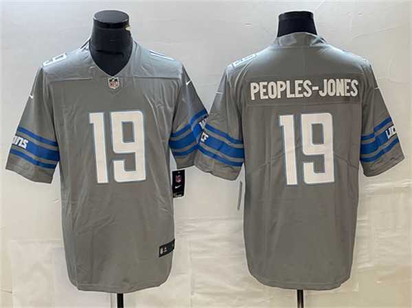 Mens Detroit Lions #19 Donovan Peoples-Jones Gray Vapor Untouchable Limited Jersey->detroit lions->NFL Jersey